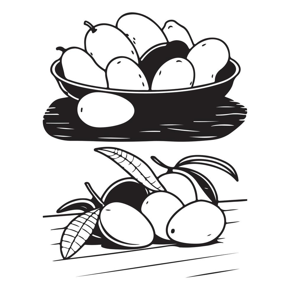 Pile of fresh mango fruits vector
