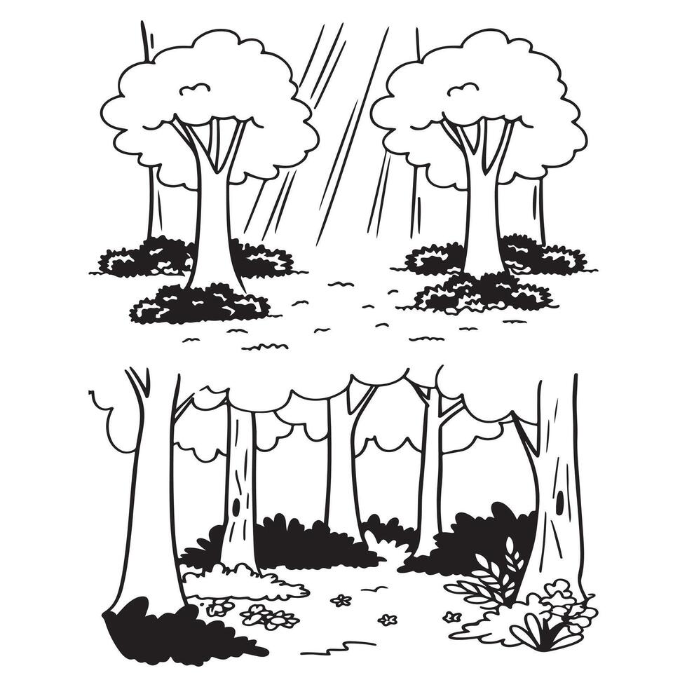 illustration of a tree in the forest vector