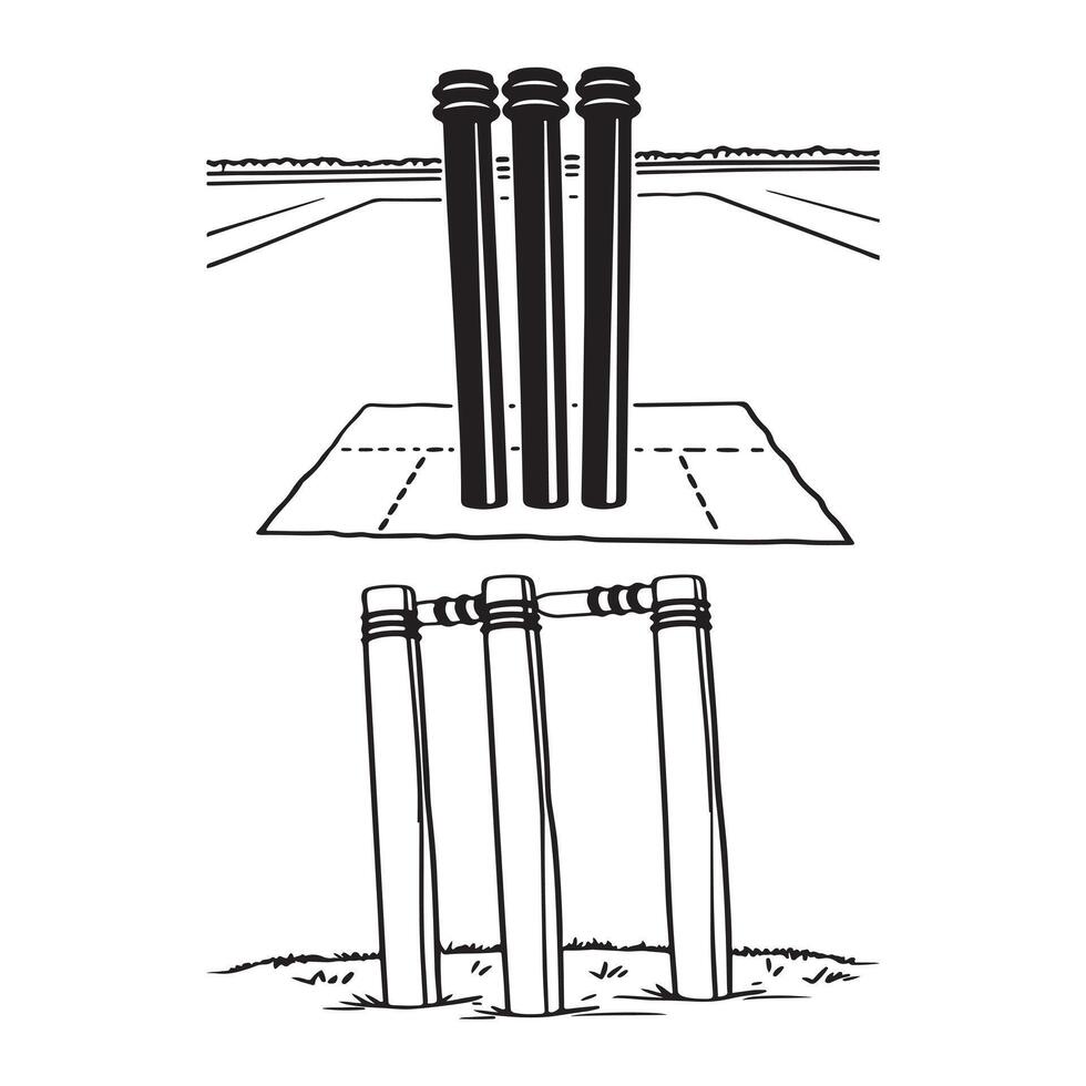 illustration of cricket stumps vector