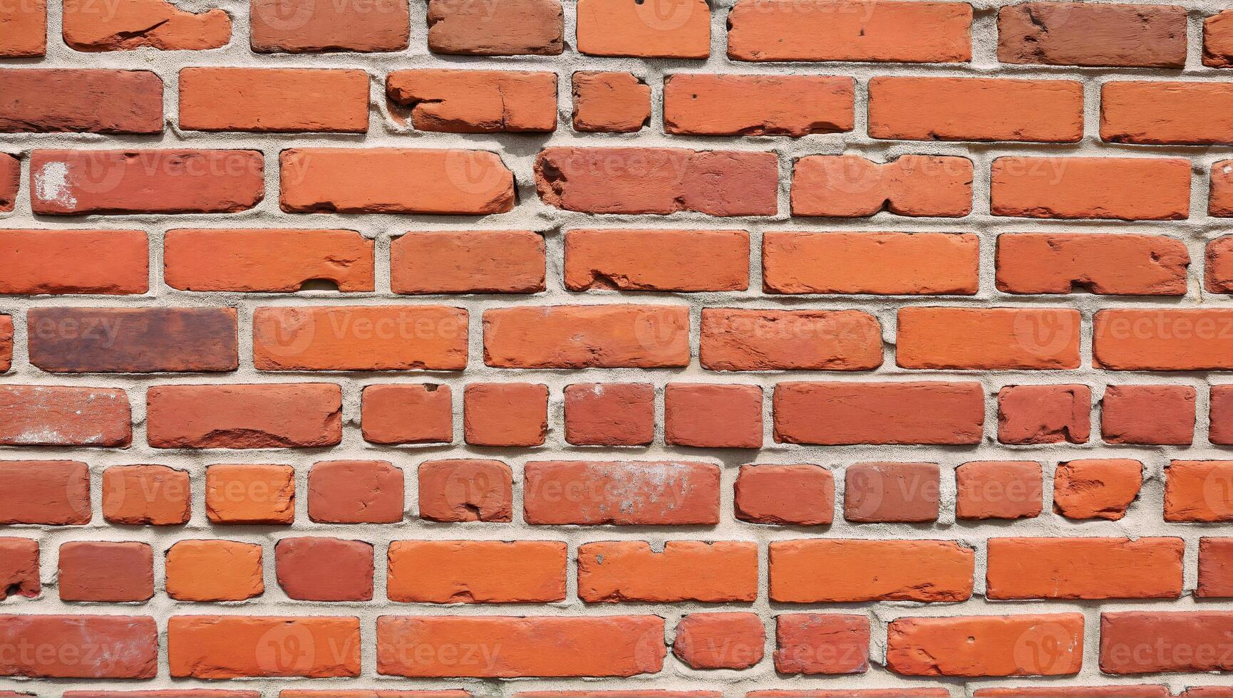 Red Brick Wall with Varied Texture and Pattern photo