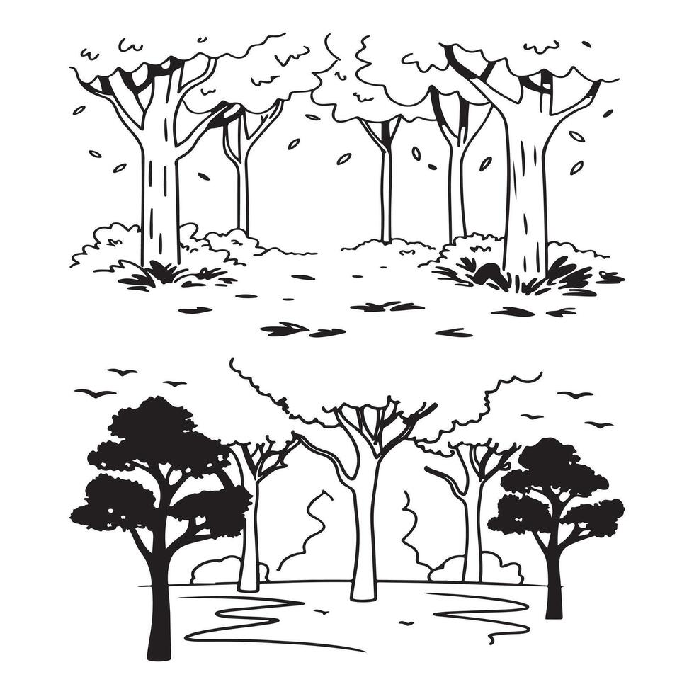 Tree in the forest vector