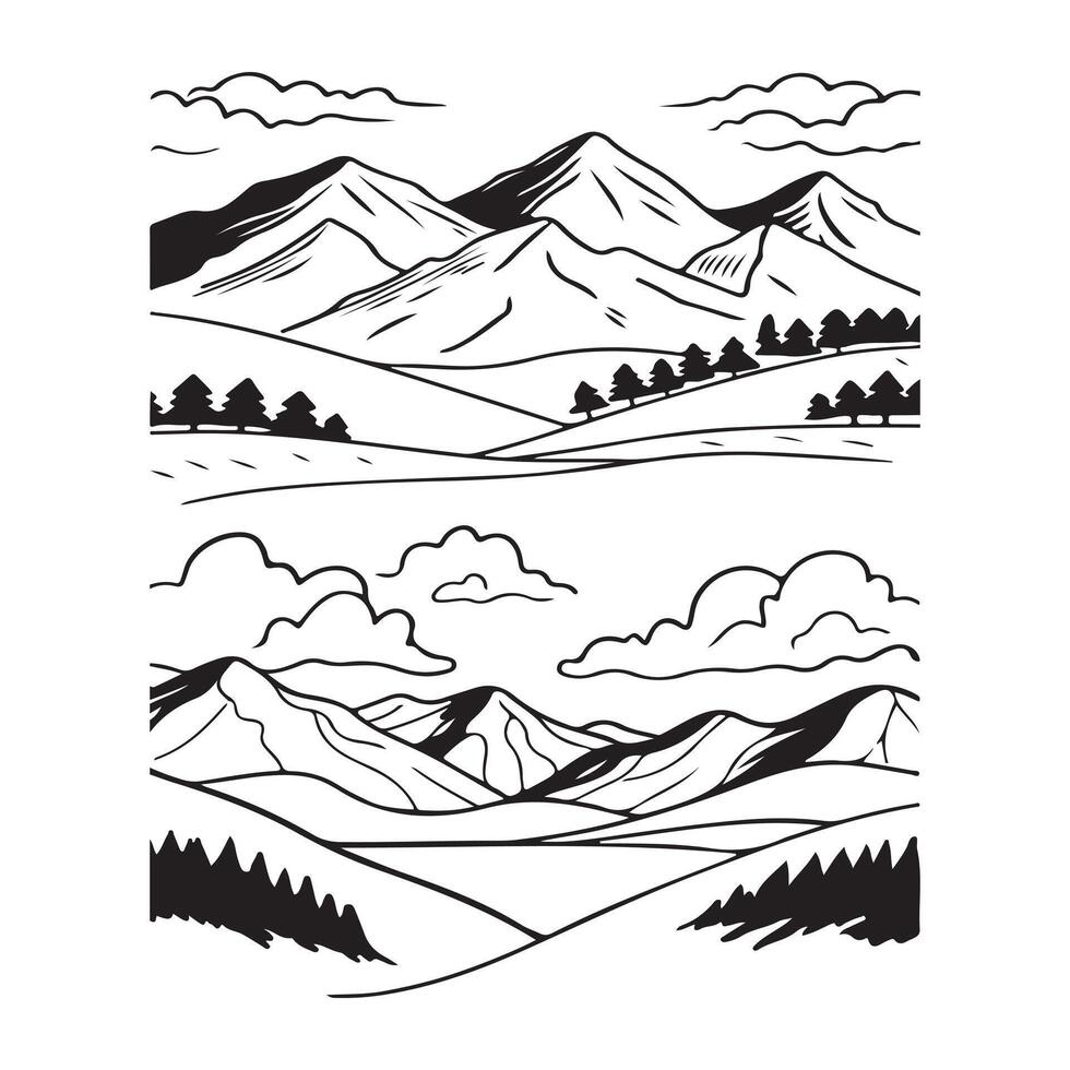 mountain landscape illustration vector
