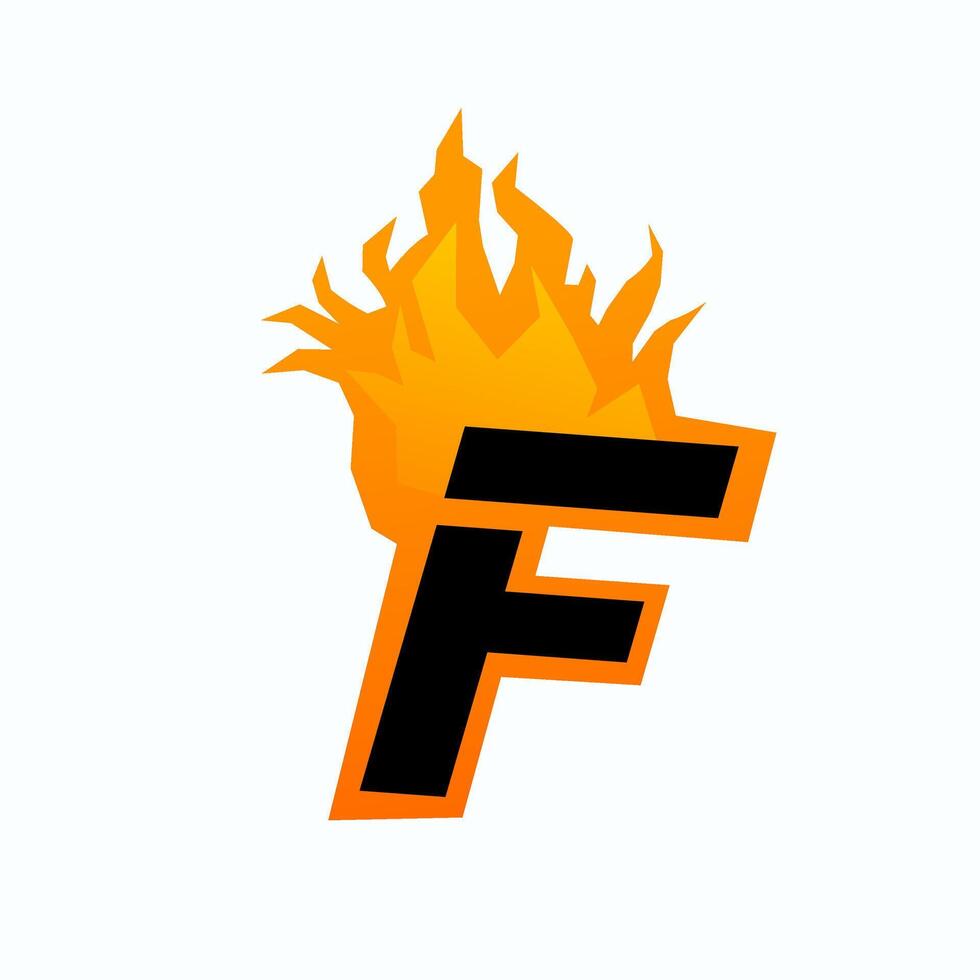 Fiery Letter F Logo Design A Bold and Burning Brand Identity vector