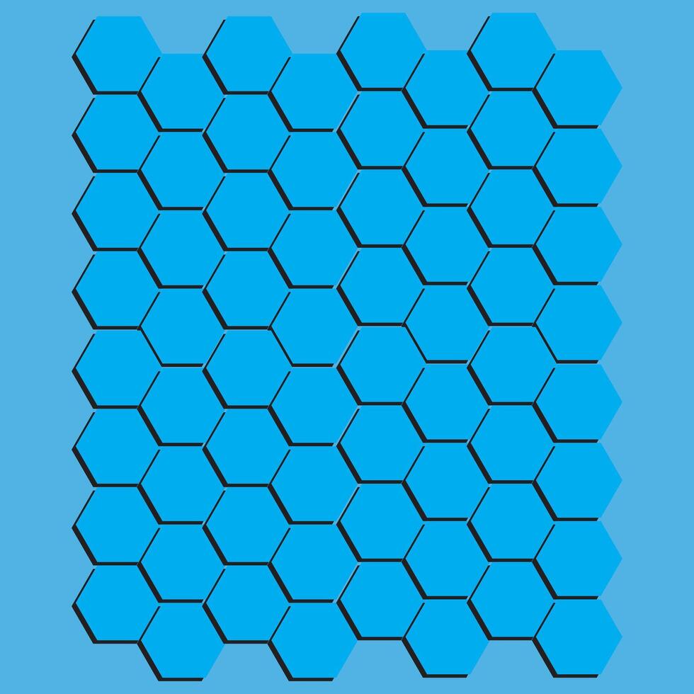 a blue background with hexagons on it vector