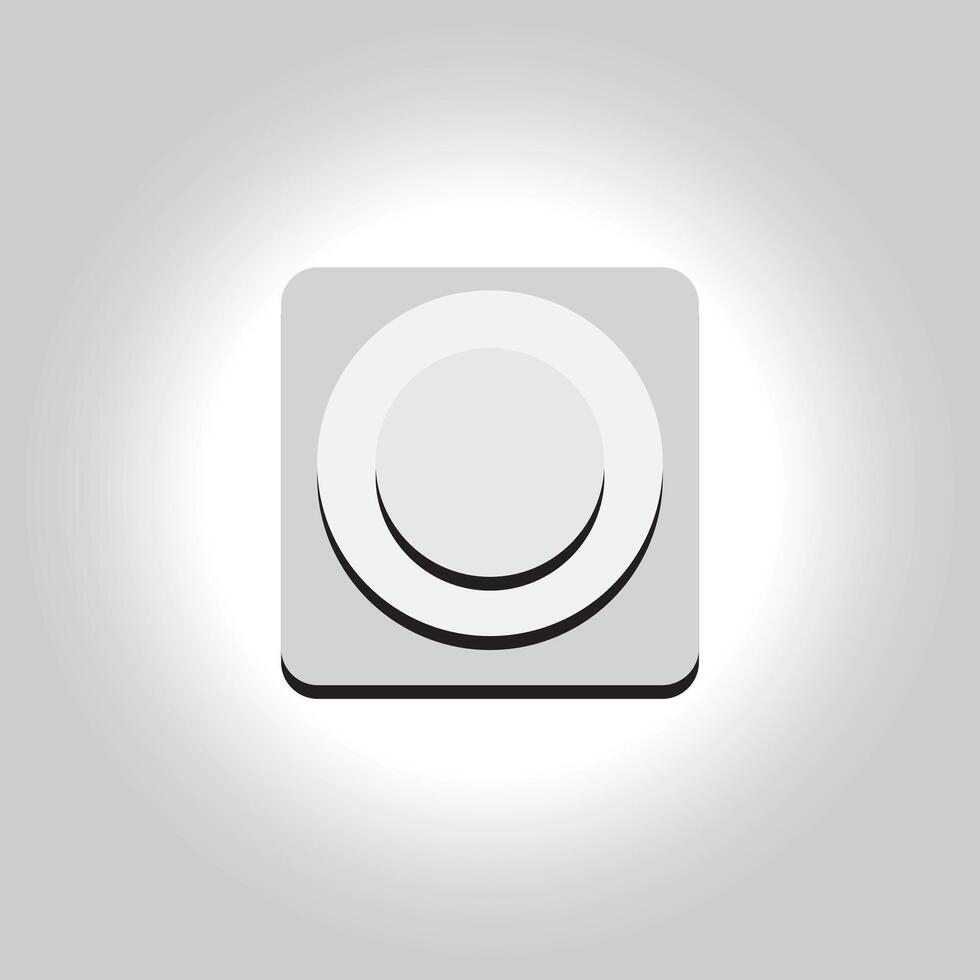 a white button on a gray background vector