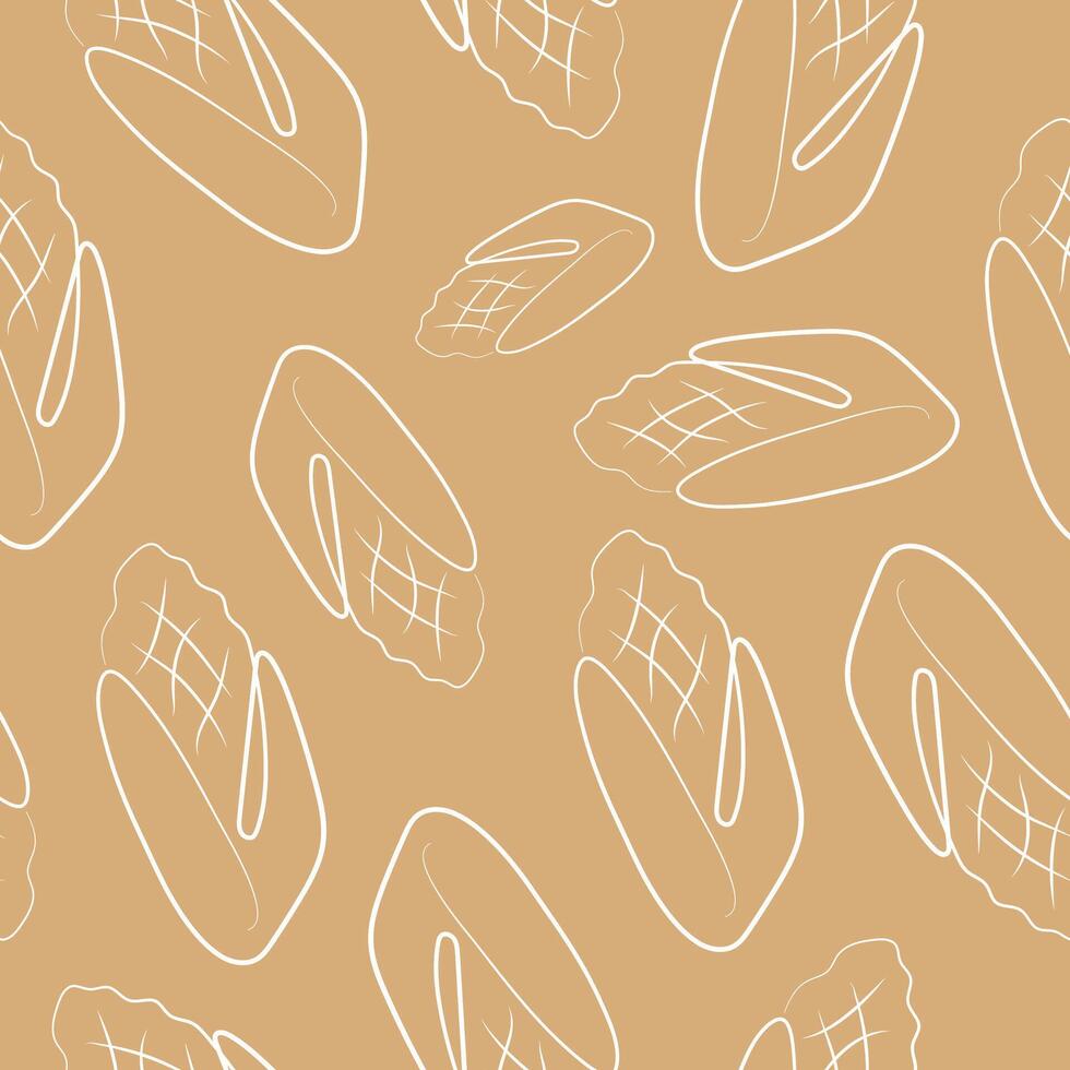 seamless pattern with simple corn cob icon in line art style on yellow background, for various designs and packaging vector