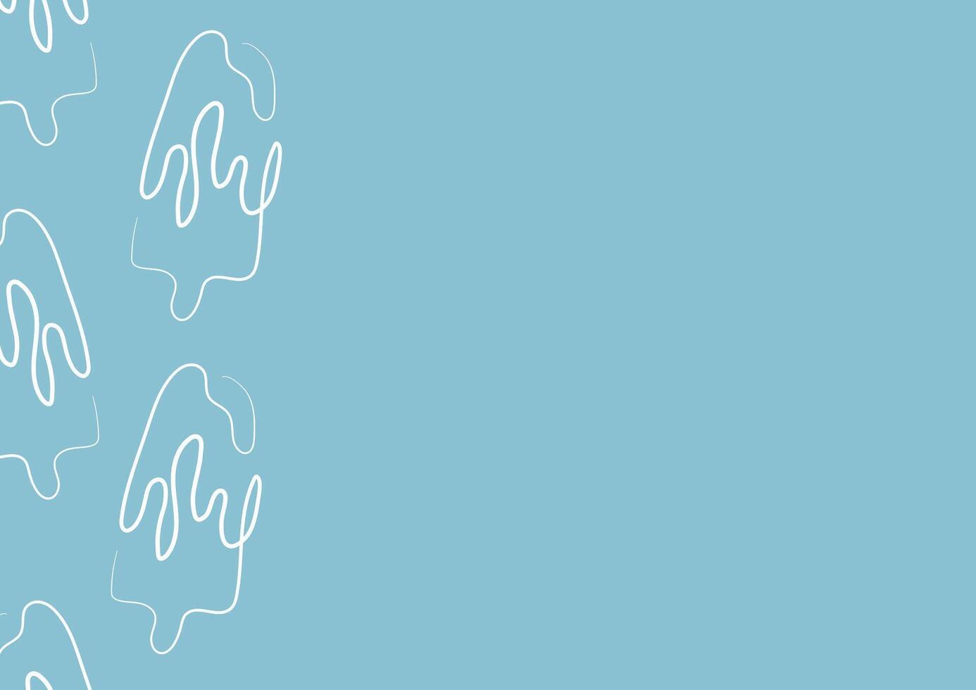 poster with a simple icon of a rectangular ice cream on a stick drawn with a single outline in line art style on a blue background vector