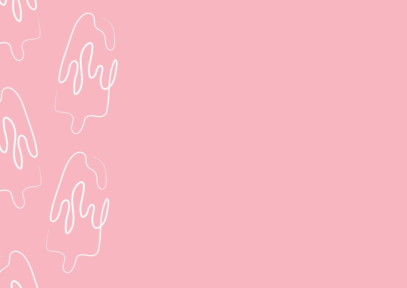 poster with a simple icon of a rectangular ice cream on a stick drawn with a single outline in line art style on a pink background vector