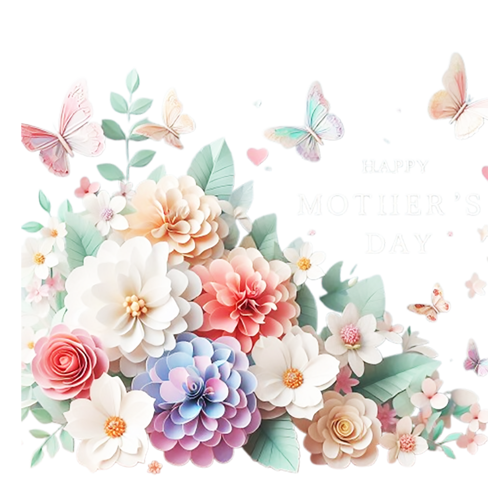 Delicate floral arrangement pastel colors png