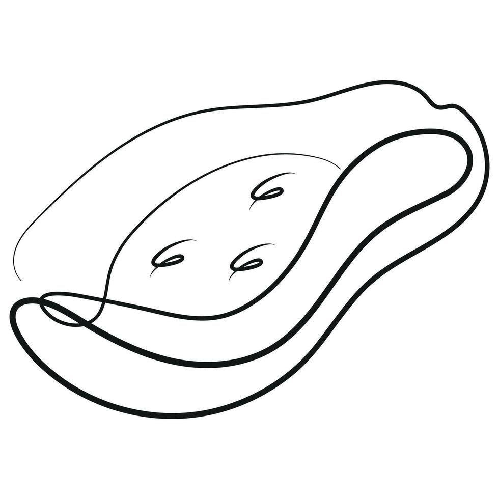 simple line art style half papaya icon, for various designs and patterns vector