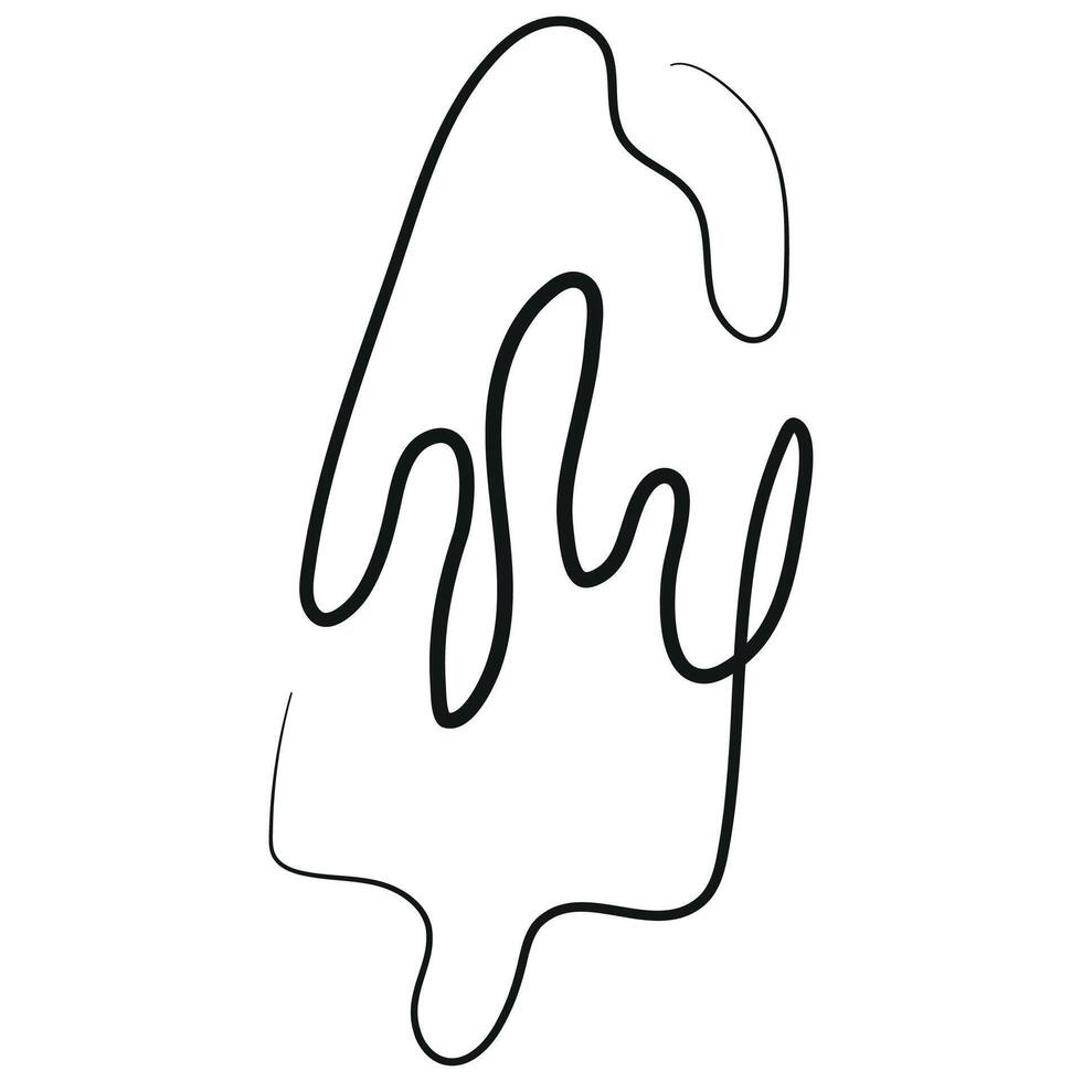 simple icon of a rectangular ice cream on a stick drawn with a single outline in line art style vector