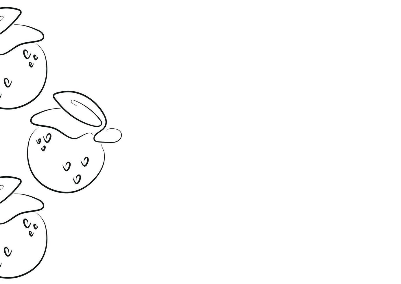 poster with a simple icon of an orange with a tail drawn in line art style, for various designs and patterns vector