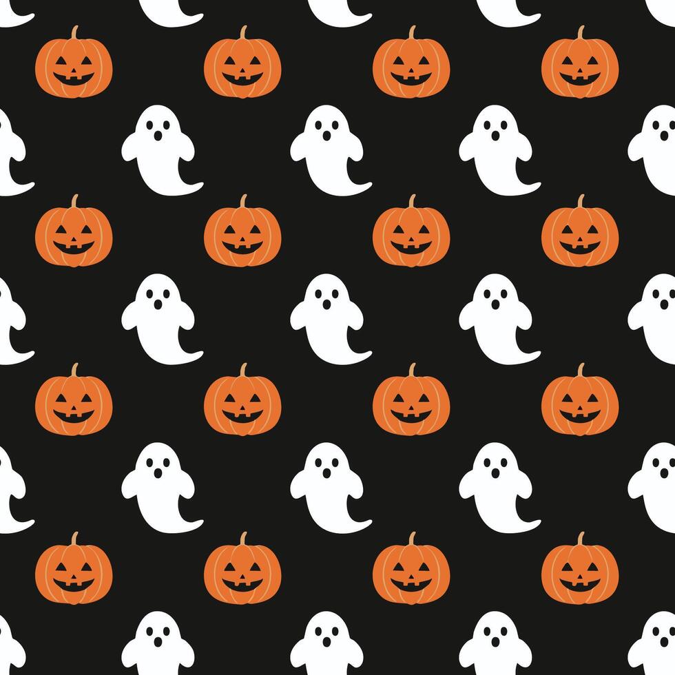 Halloween ghost pumpkin fabric by jessicajones on spoonflower - custom fabric vector