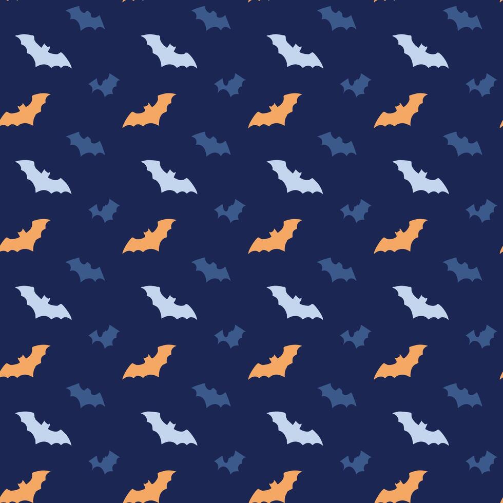 A pattern with bats on a blue background vector