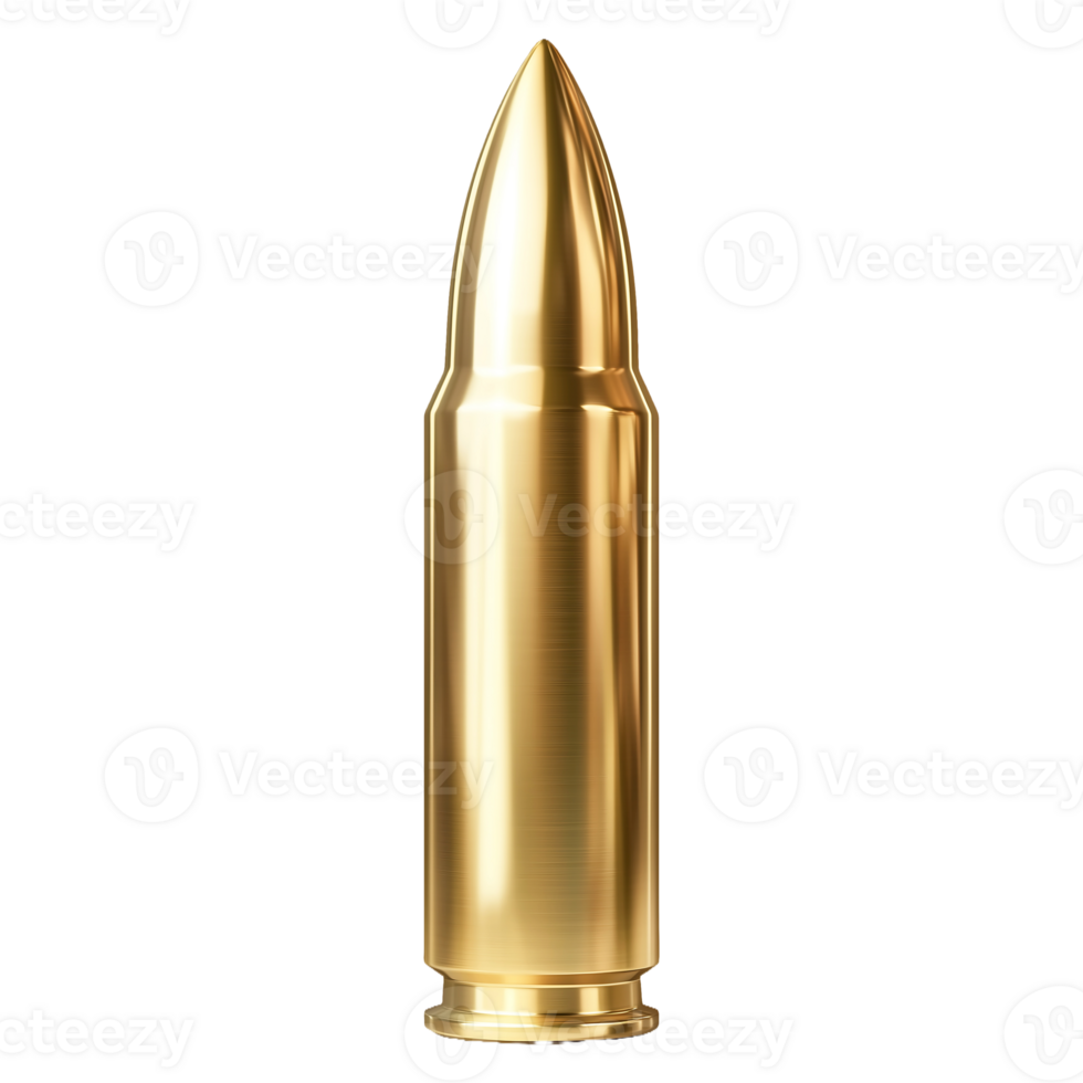 Golden Handgun Bullet Isolated on Clear background png