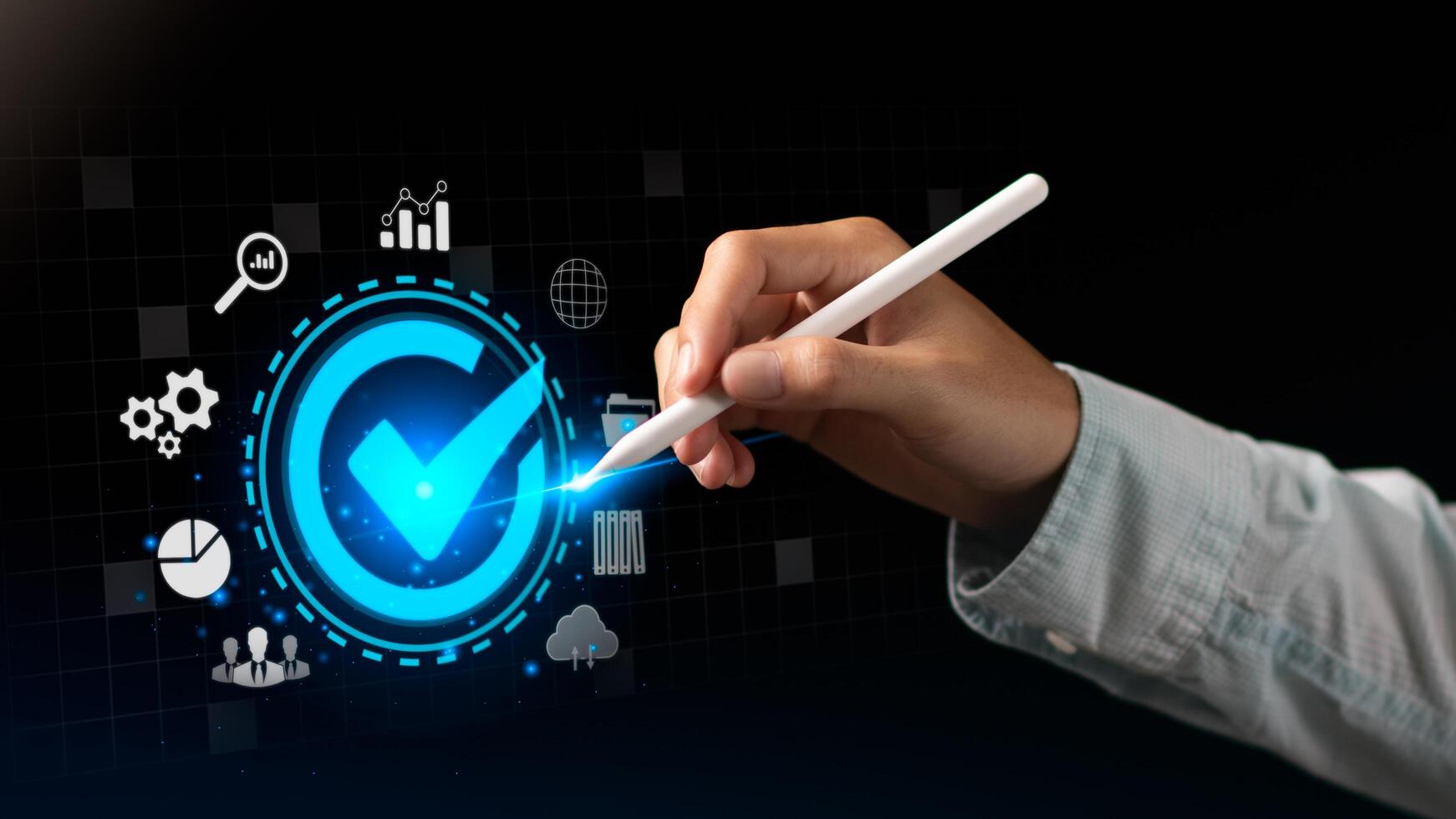 Inspection of quality and standards of the organization , Industry Certification, Guarantee ,best quality assurance concept for product assurance , standard quality, ISO ,product Certification photo