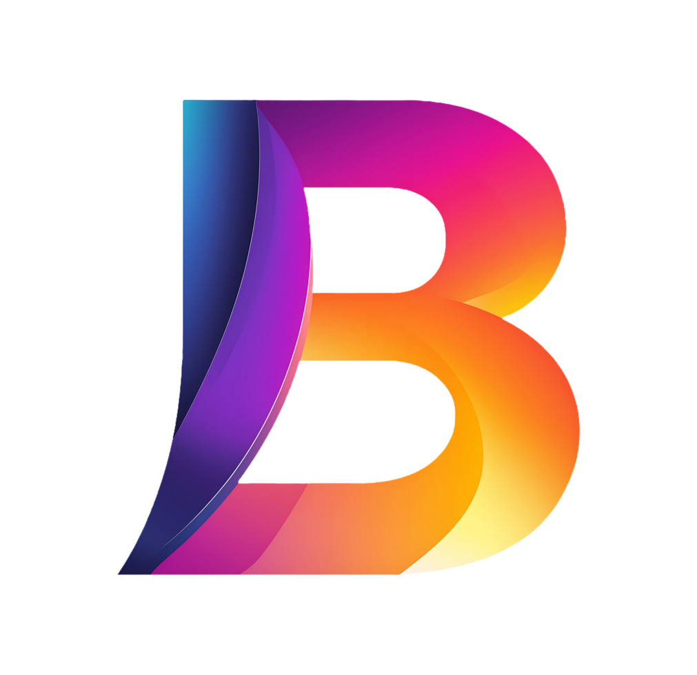 Gradient Letter B Logo Design png