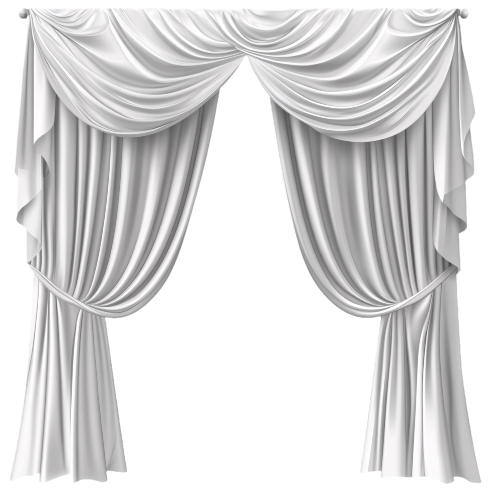 Classic white curtain panels for events png