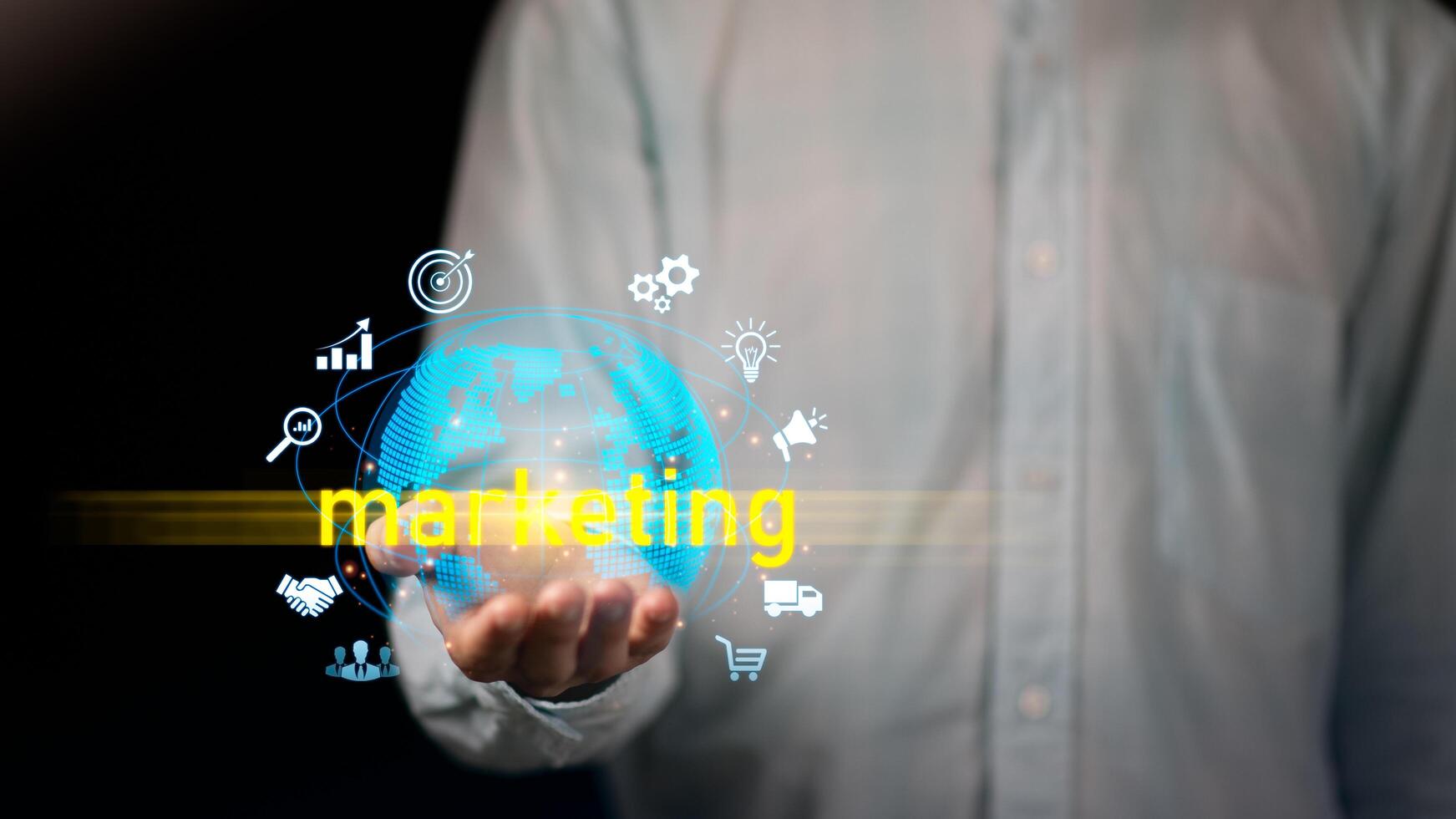 modern marketing business ideas, use online technologies and advertising through websites and media, to plan future growth ,Setting business goals,analyze marketing strategies photo