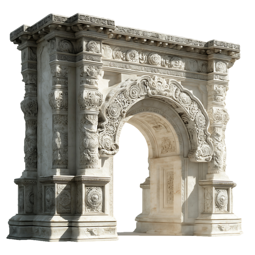 Ancient Carved Marble Arch Design png