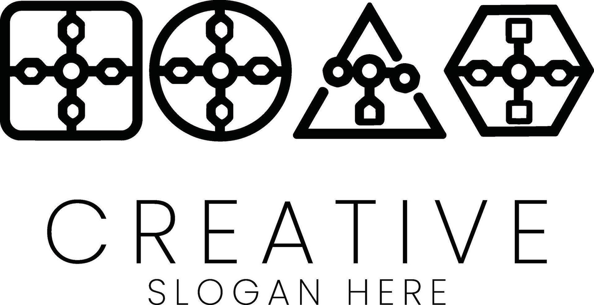 Abstract Geometric Shapes Modern Creative Design Black White Minimalist art icon line vector