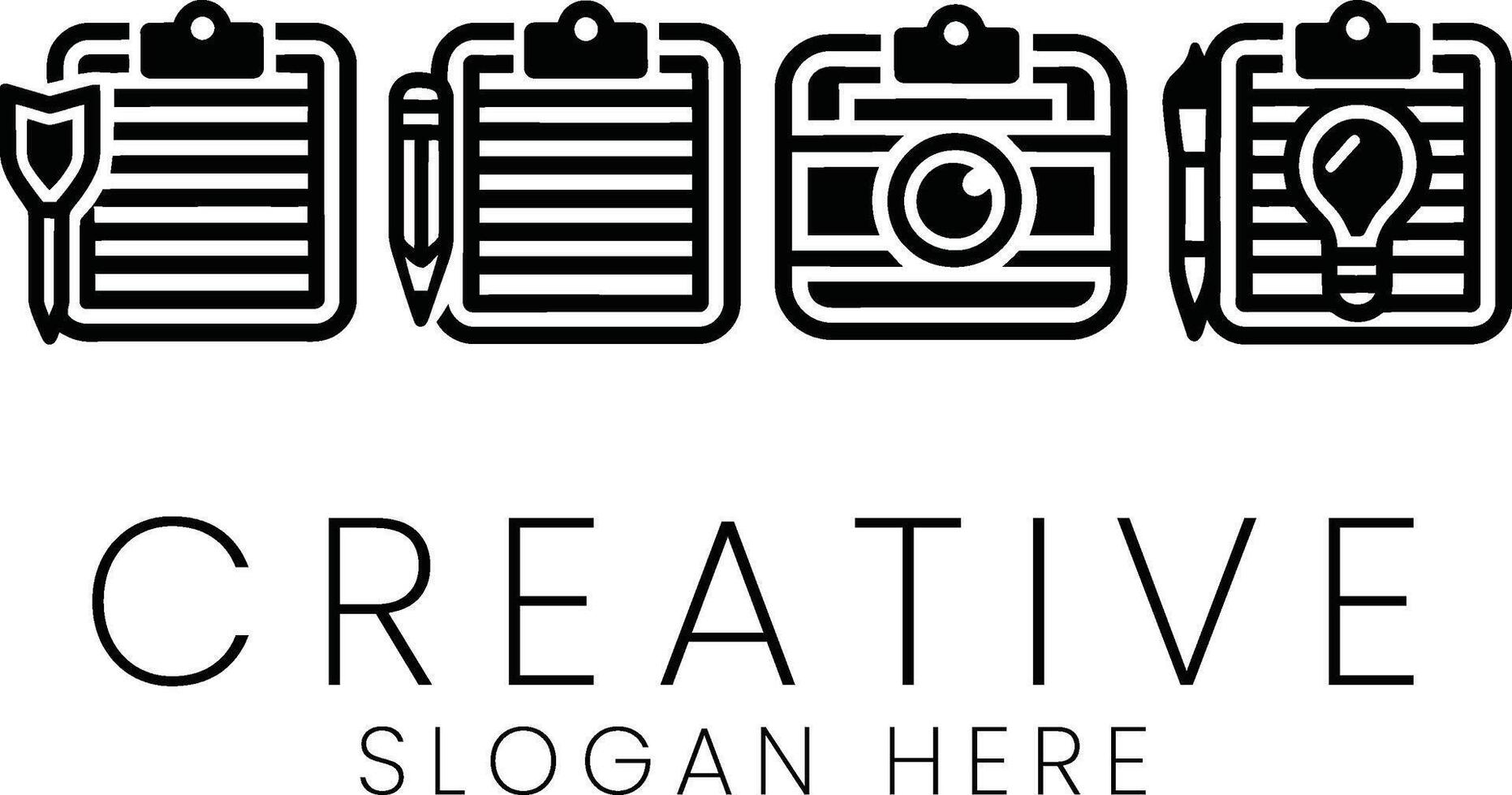 Creative Agency Branding Design Concept Idea art icon clean black white style pencil vector
