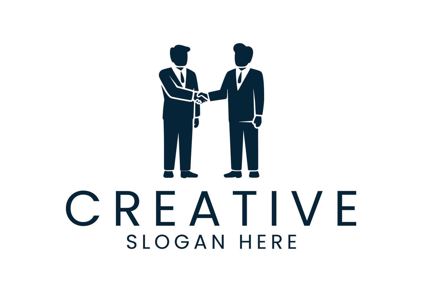 Business handshake for partnership and collaboration company branding icon vector