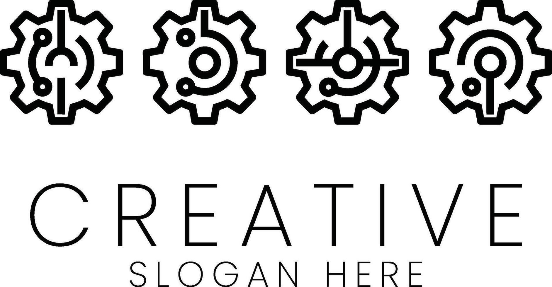Abstract Technology Gears Creative Design Illustration art icon idea lines vector