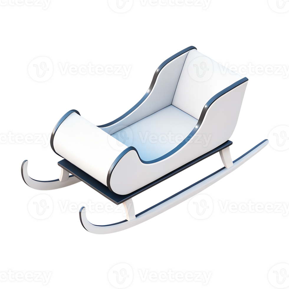 3D icon, Minimalistic Sleigh Icon - A simple, curved silhouette of Santa s sleigh, designed with clean, continuous lines png