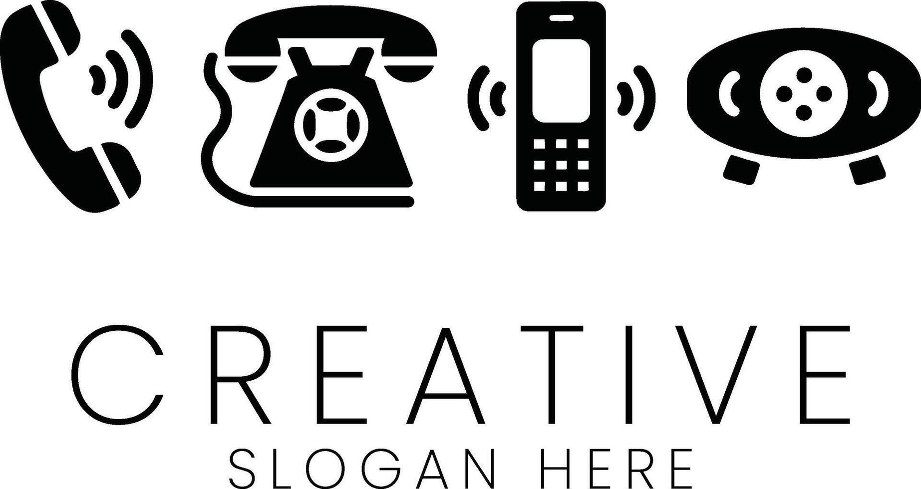Retro Phone Icons Modern Cellphone Technology Digital Communication call dial flat vector