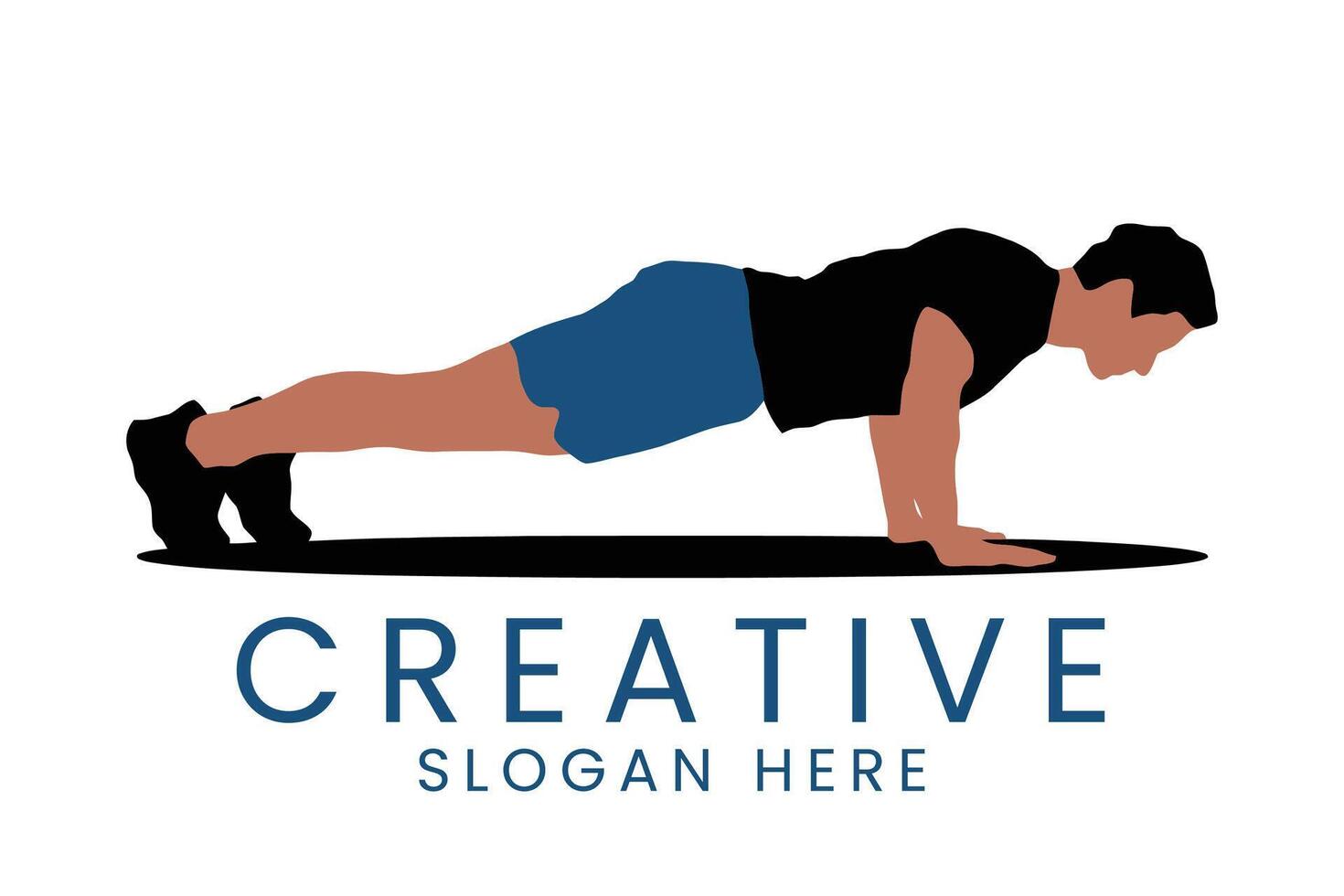 Pushup fitness exercise workout training strength bodyweight vector