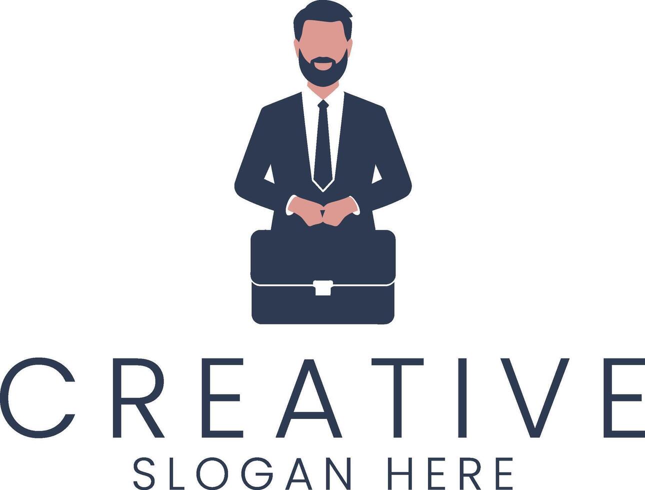 Professional Businessman Icon Modern Minimalist tie suit work flat dark vector