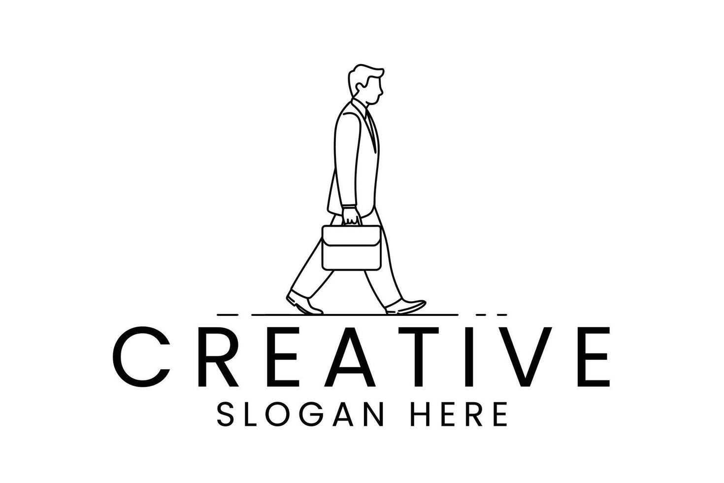 Walking businessman for company and business card vector