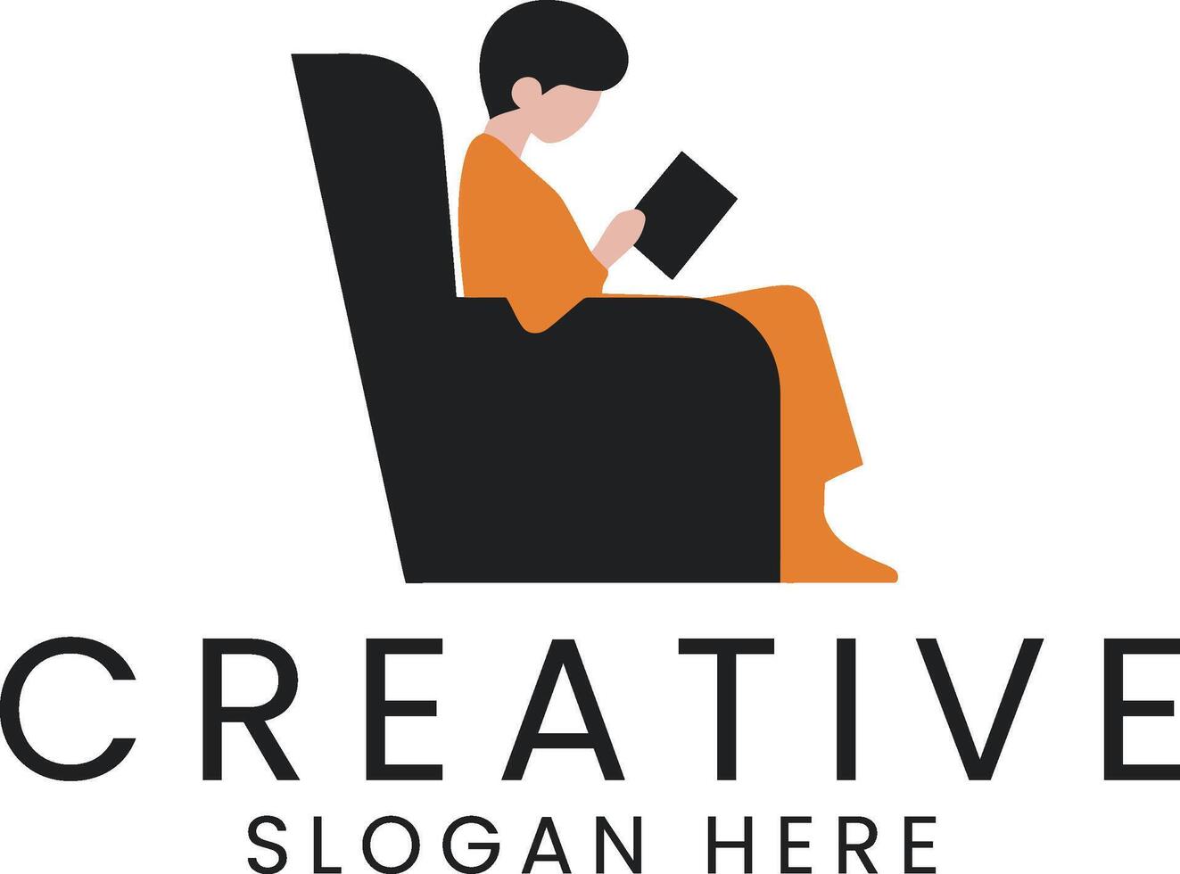 Person Reading Book in Comfortable Armchair Modern Design home cozy flat icon vector