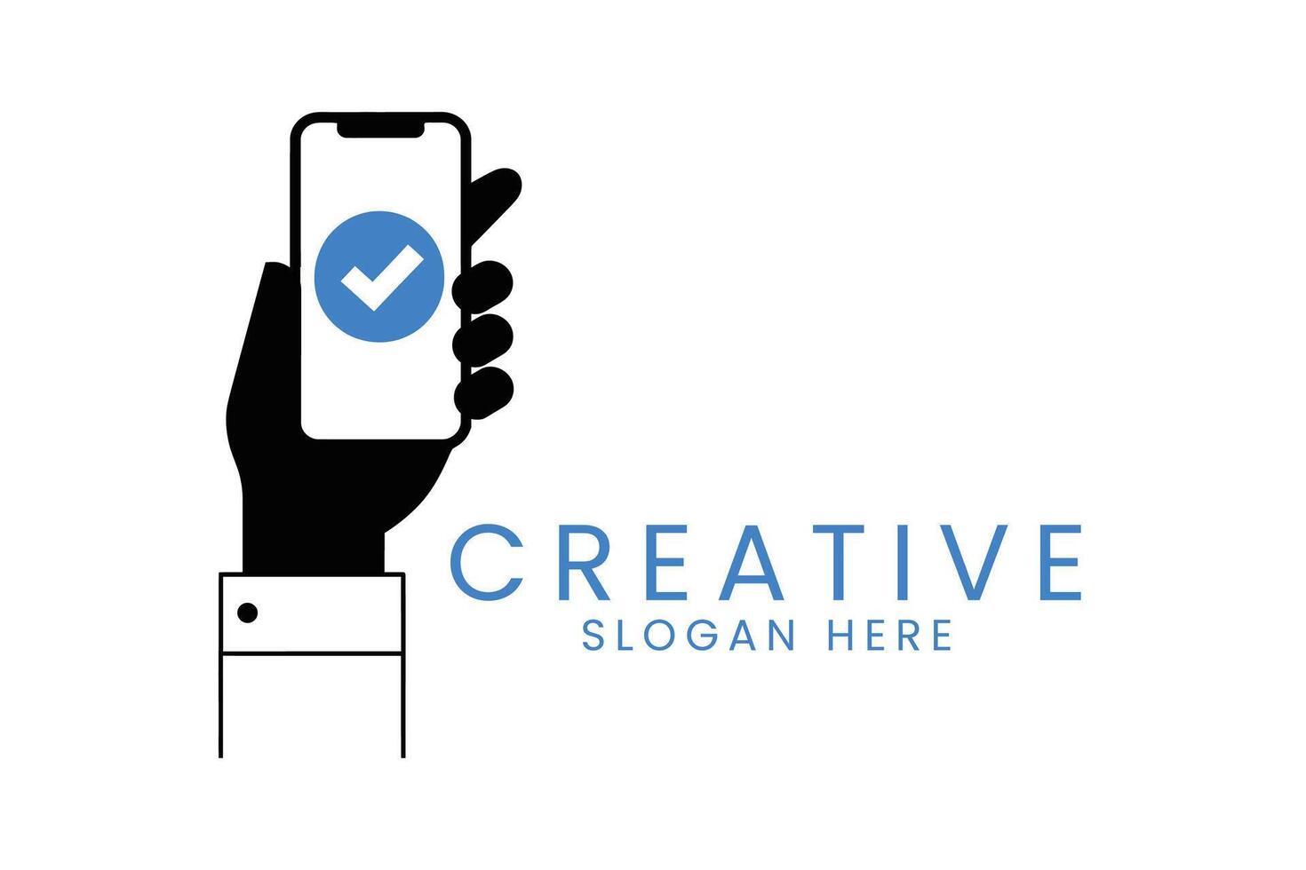 Verified mobile phone app check mark for ui ux icon and branding needs vector