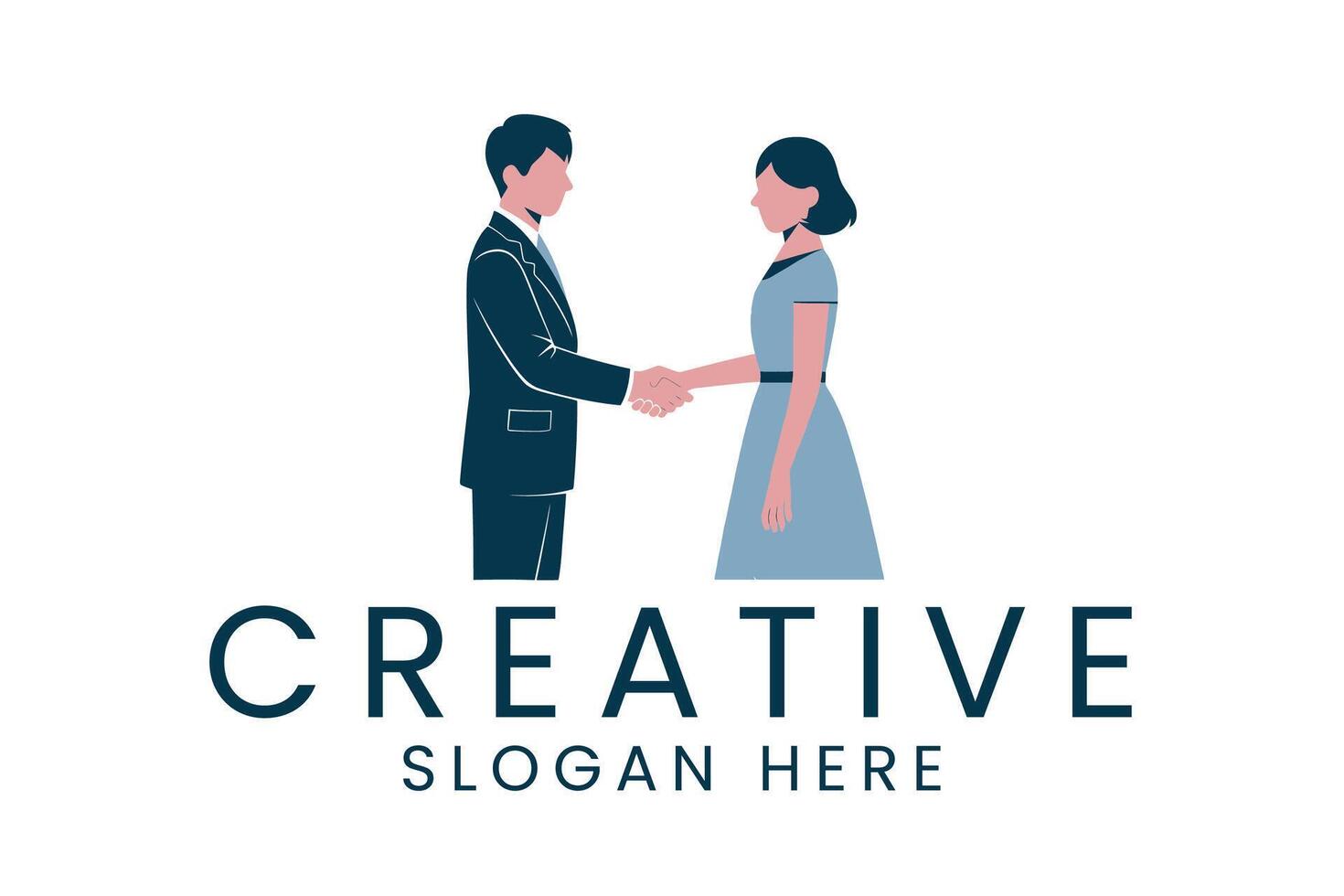 Business partnership handshake for company success and collaboration vector