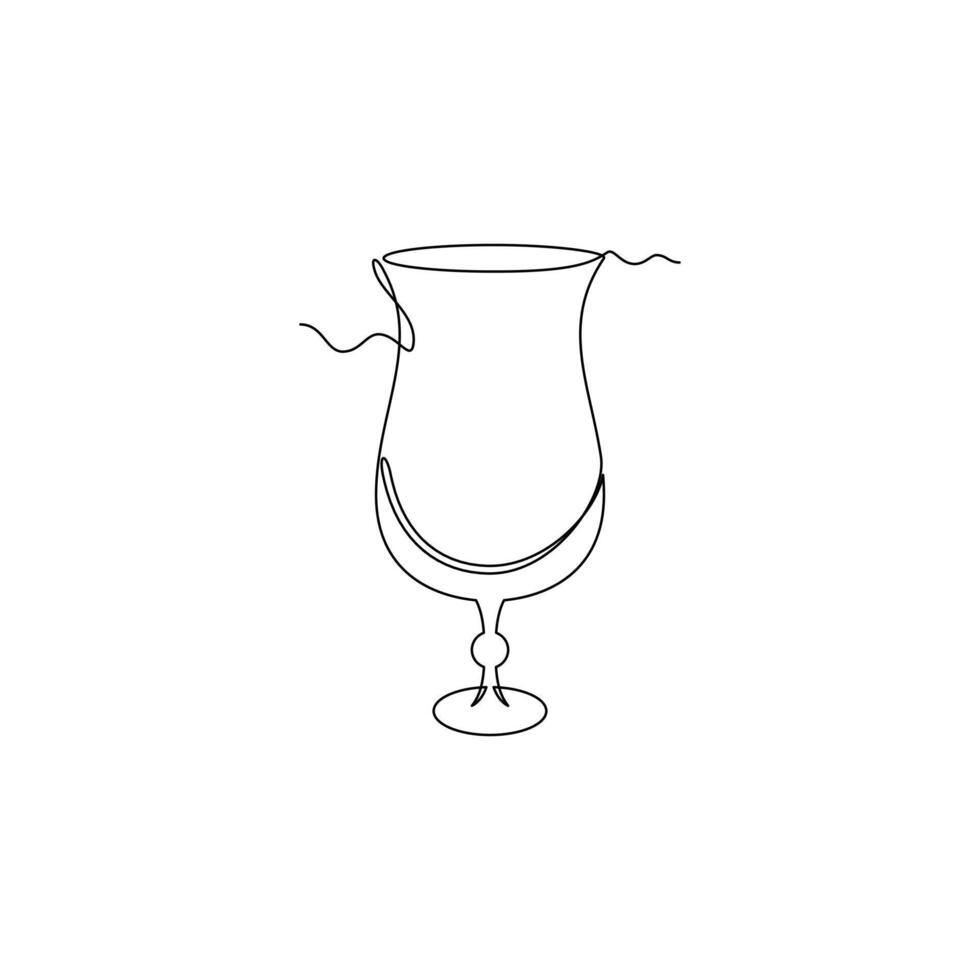 one line art Hurricane Glass illustration. line art, one continuous line, simple, hand drawn and sketch style. for icons, symbols, signs or logos vector