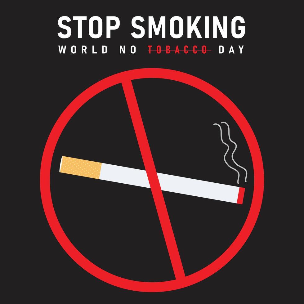 Global Movement World No Tobacco Day for a Healthier Future vector