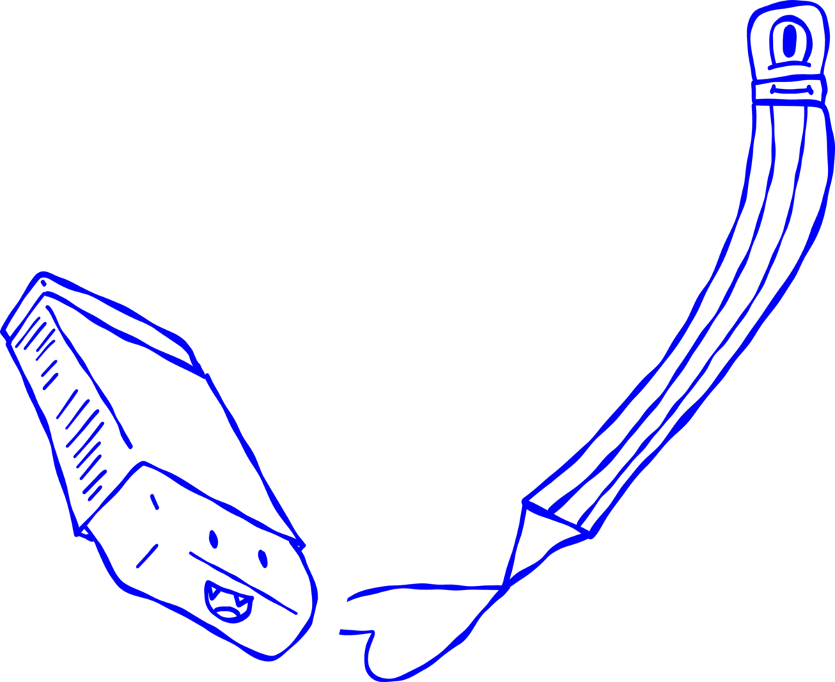 eraser erasing the drawing. cartoon hand drawn doodle. png