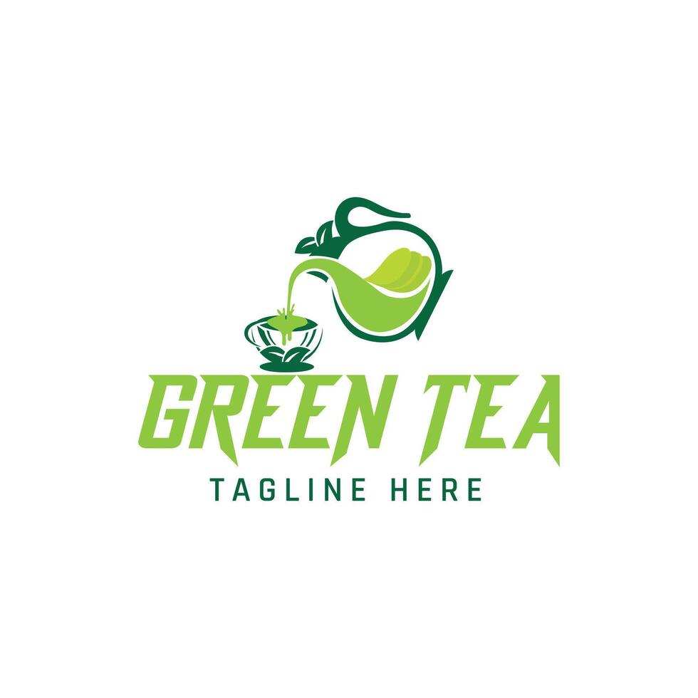 Organic Green Tea logo design vector