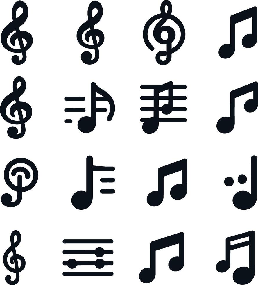 music note icon for branding vector