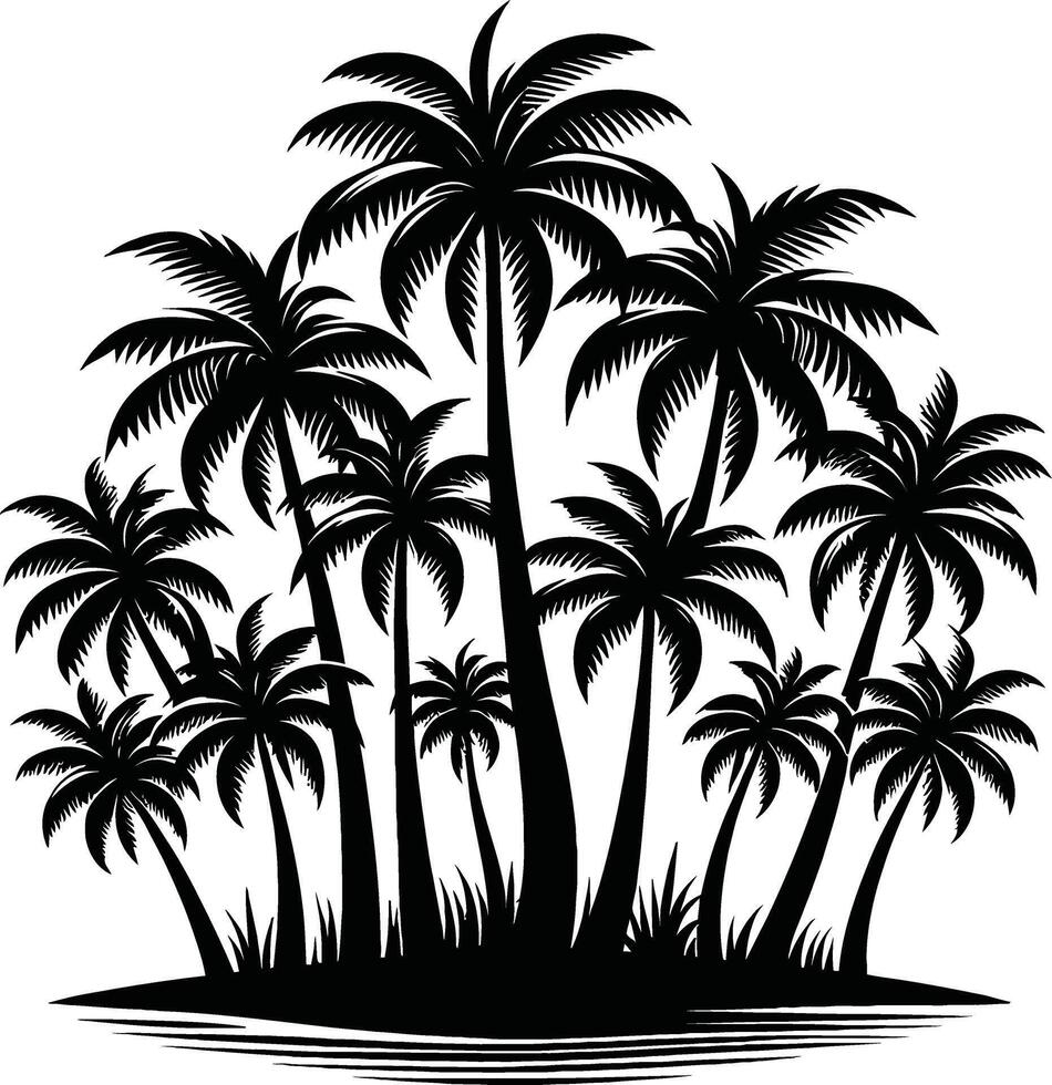 Exotic Palm Tree Images for Digital and Print Use vector