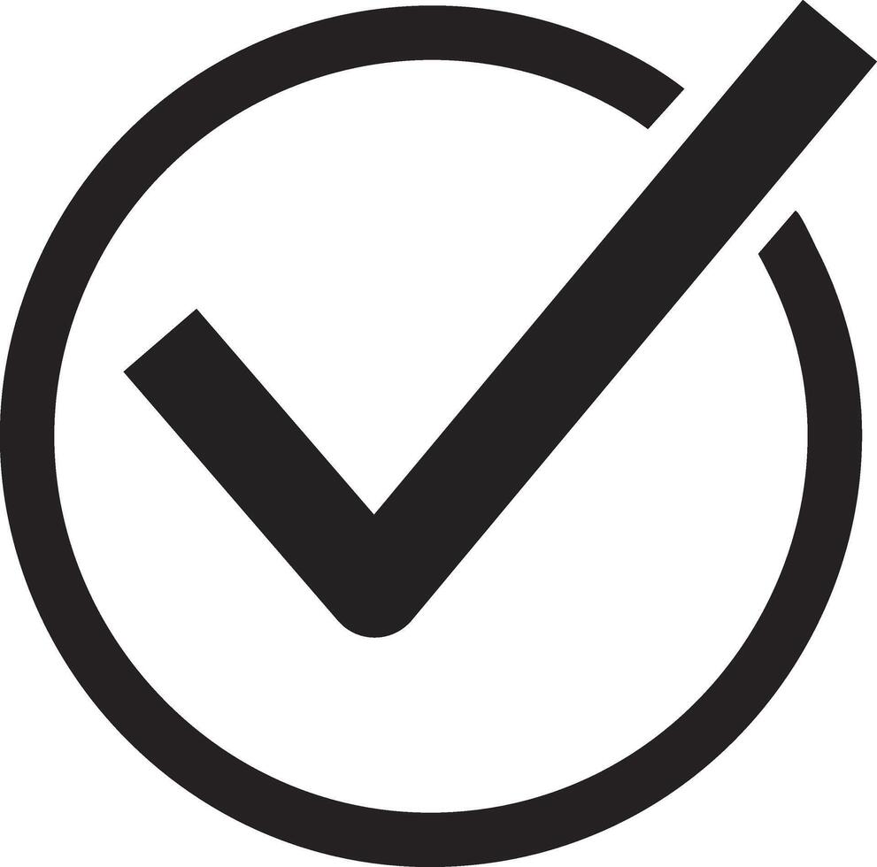 A check mark in a circle vector