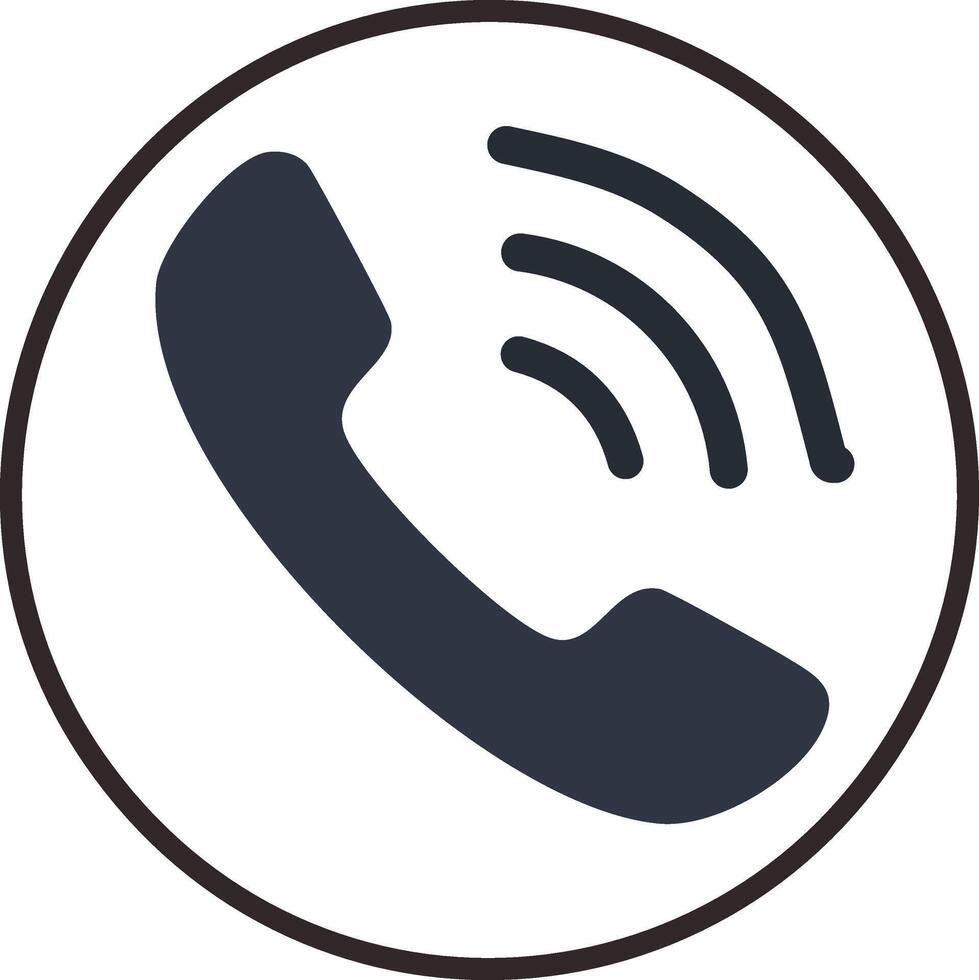 A phone icon with a phone receiver in the middle vector