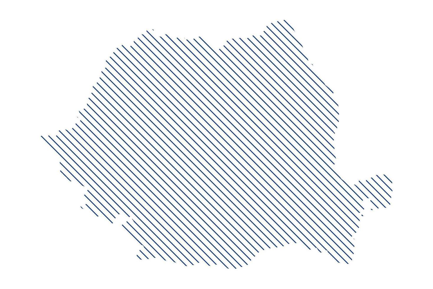 Abstract Romania map with diagonal line design on white background for presentations, infographics, reports, posters vector