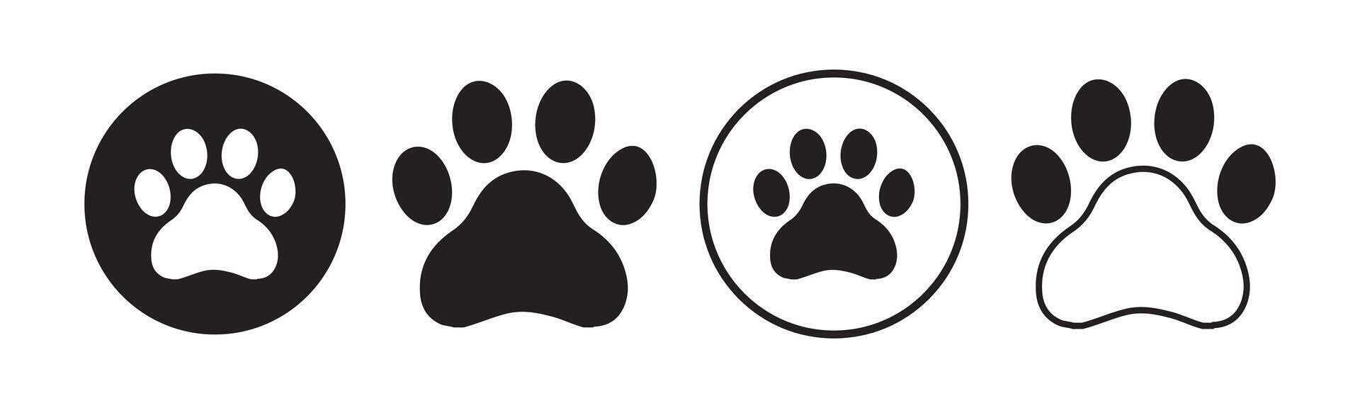 cat paw icon collection set illustration vector