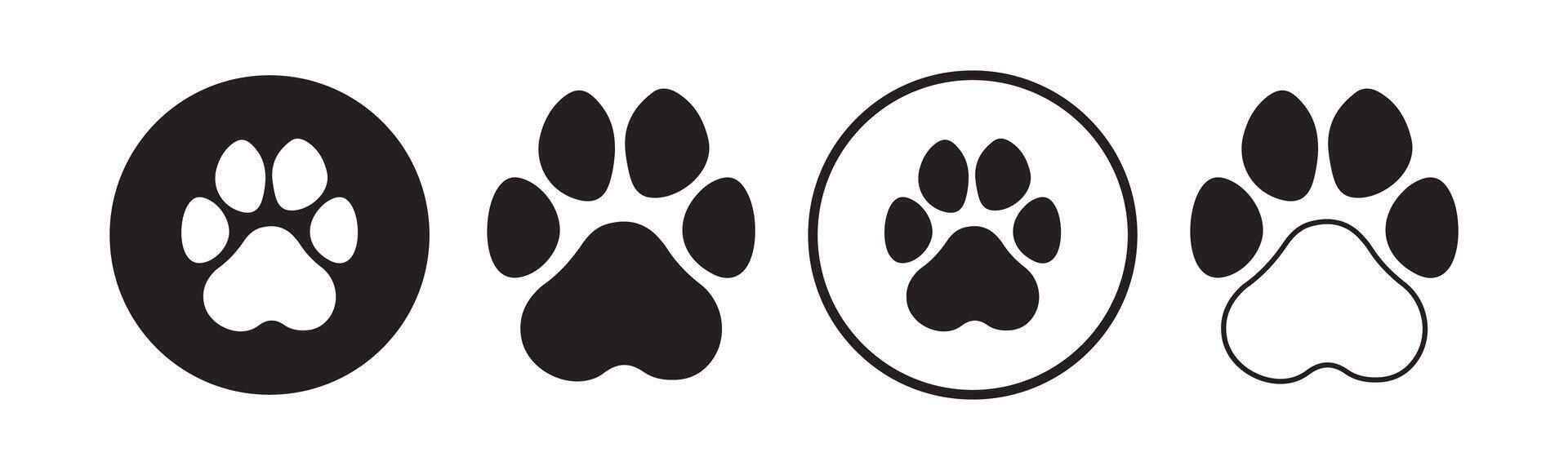 paw print icon dog or cat paw vector