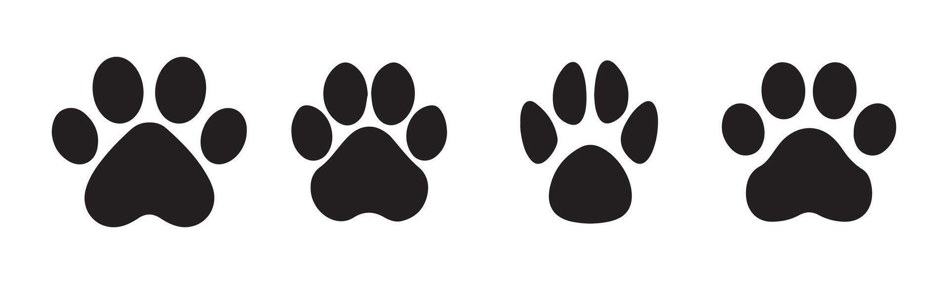 Black paw print icon vector
