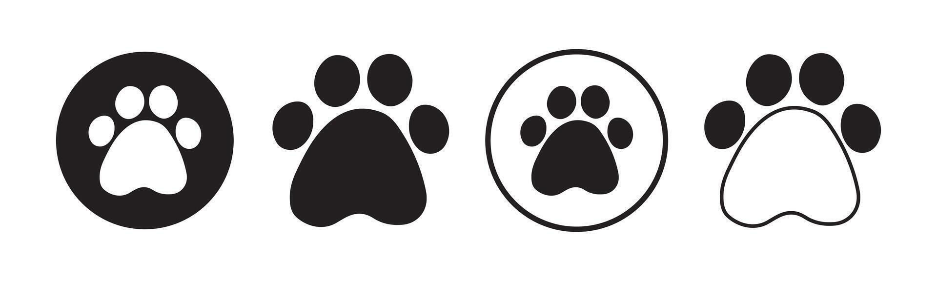 paw print icons in different style vector
