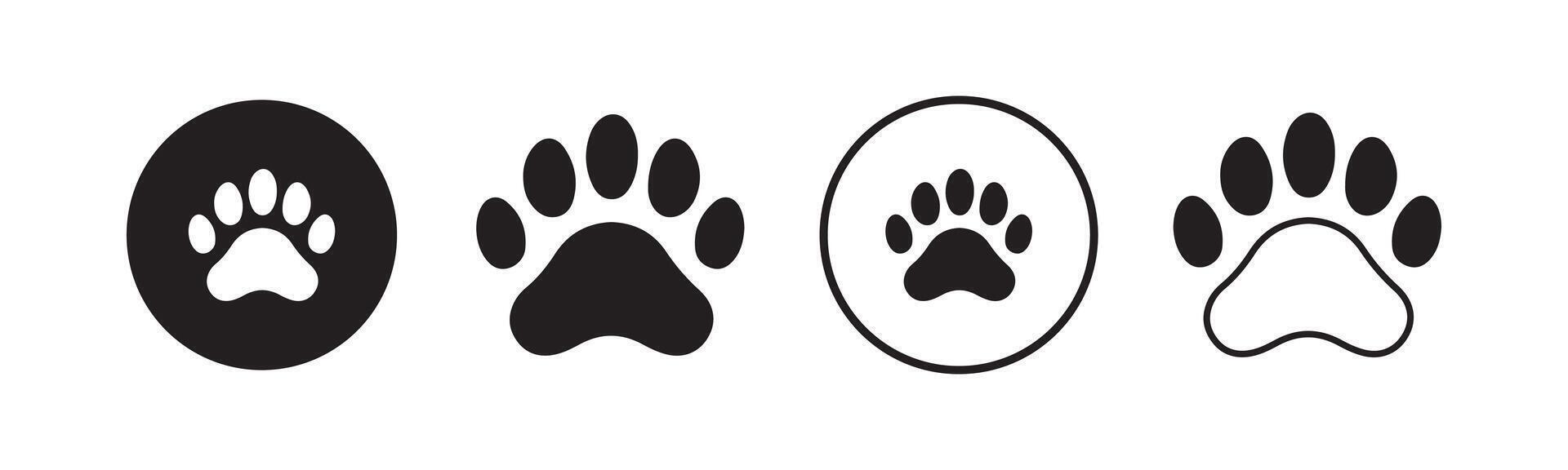 paw print flat icon vector